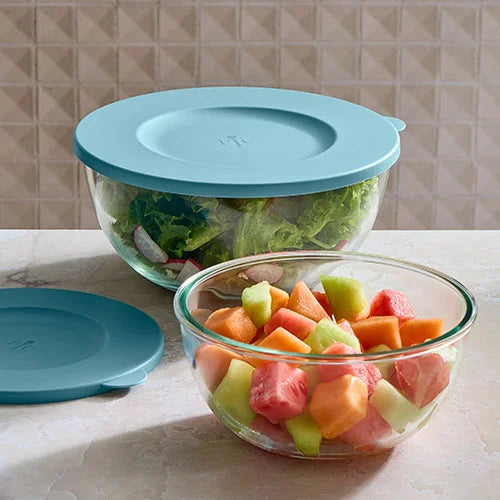 Glass Mixing Bowl Set With Lids